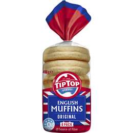 Tip Top English Muffins Original Bakery 6 pack