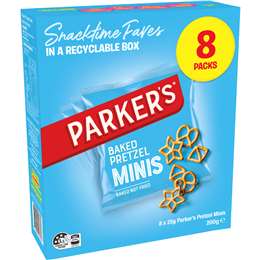 Parker's Baked Pretzels Mini Minis 25g x 8 pack